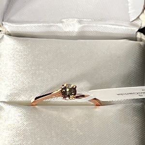 .32ct Diamond Rose Gold 10KT Ring. Replacement Value $1575.00 Size 6.5 see video
